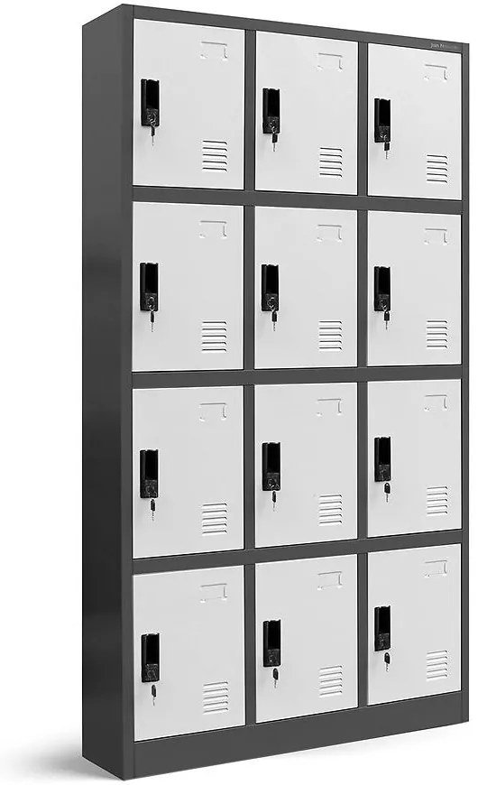 Skriňa Marcin kovová antracit/biela