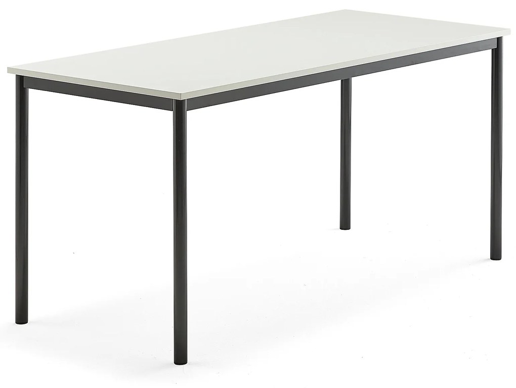 Stôl SONITUS, 1600x700x760 mm, HPL - biela, antracit