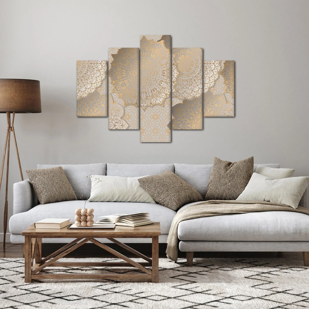 Obraz - Mandaly v zlatých tónoch (150x105 cm)