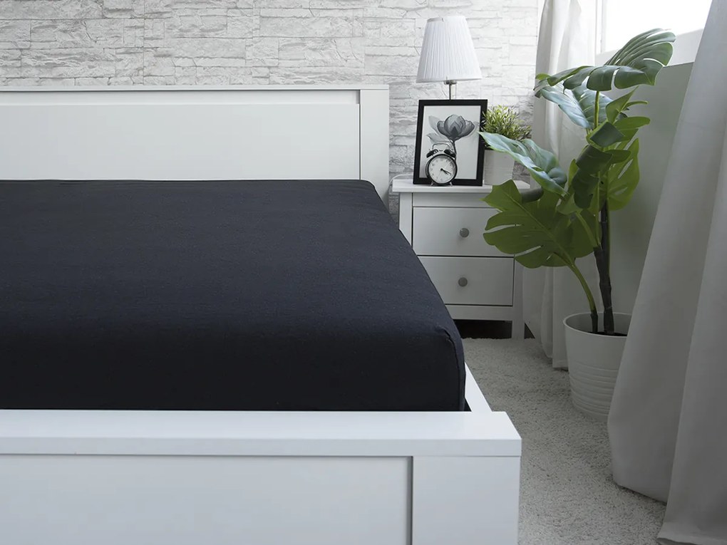 XPOSE® Jersey plachta Exclusive na vysoký matrac - čierna 180x200 cm