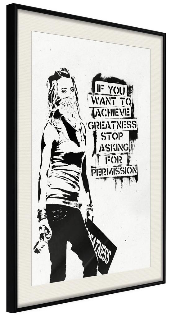 Artgeist Plagát - Girl with Graffiti [Poster] Veľkosť: 40x60, Verzia: Čierny rám