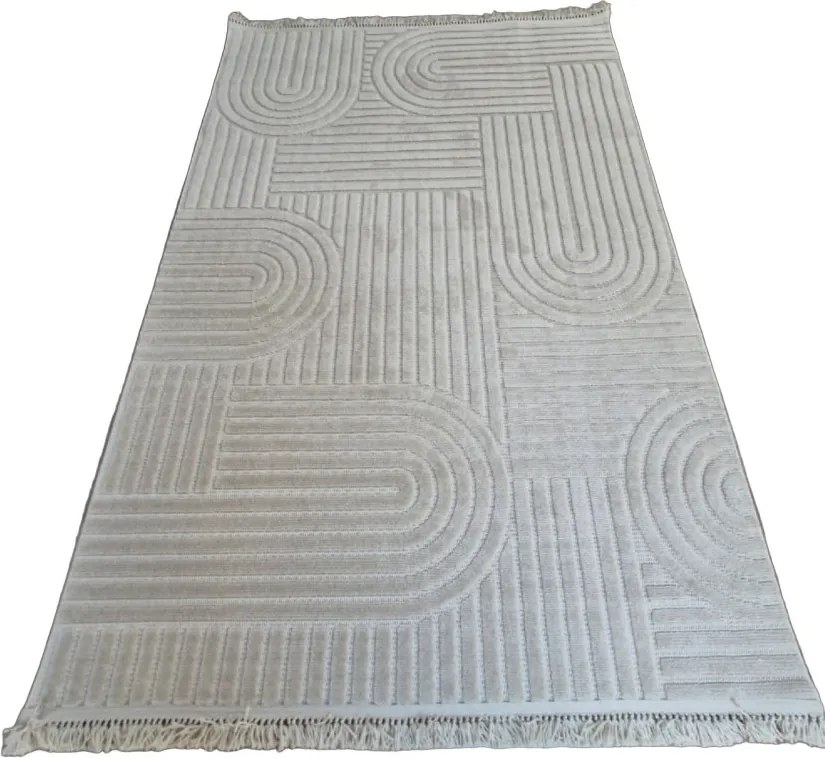 Moderný boho koberec TWIST BEIGE 31368A – béžový obdĺžnikový Rozmer: 60x100 cm