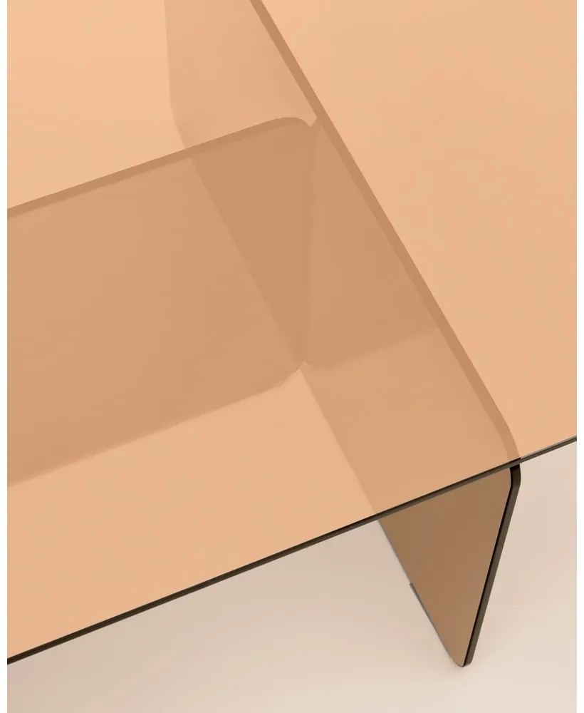 Hnedý sklenený konferenčný stolík 60x120 cm Zaren – Kave Home