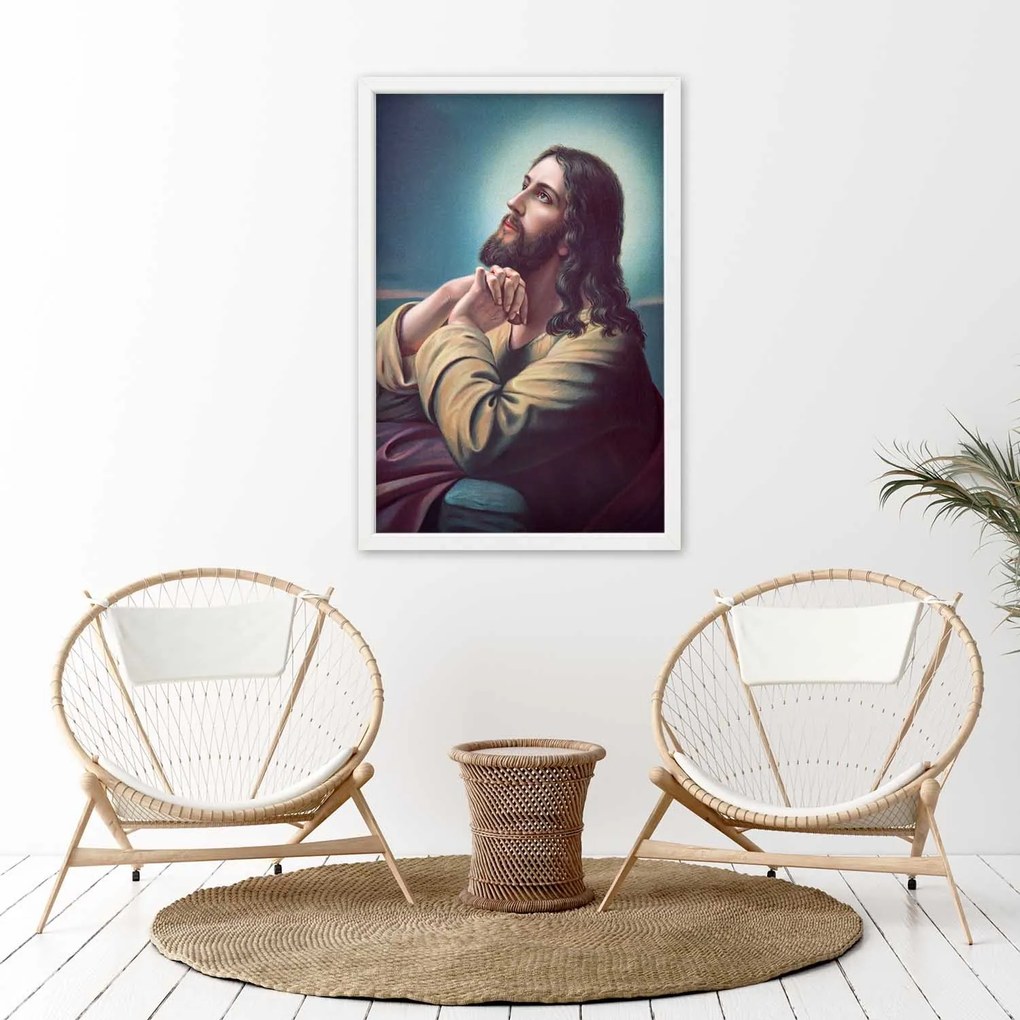 Gario Plagát Ježiš sa modlí Farba rámu: Čierna, Rozmery: 60 x 90 cm