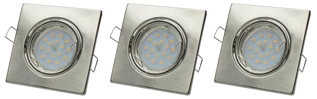 Podhľadové svietidlo Squares, 3x strieborné kovové tienidlo, s, sada 3ks