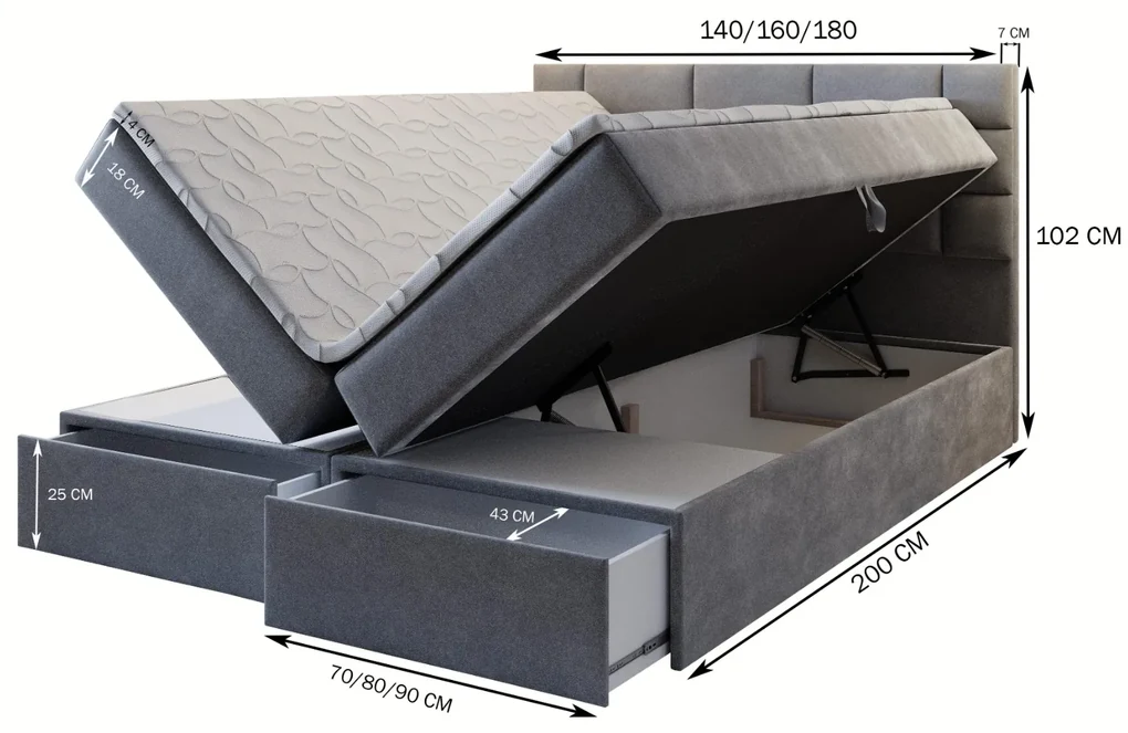 MANŽELSKÁ POSTEĽ BIANKA 160X200 ASTONE 10