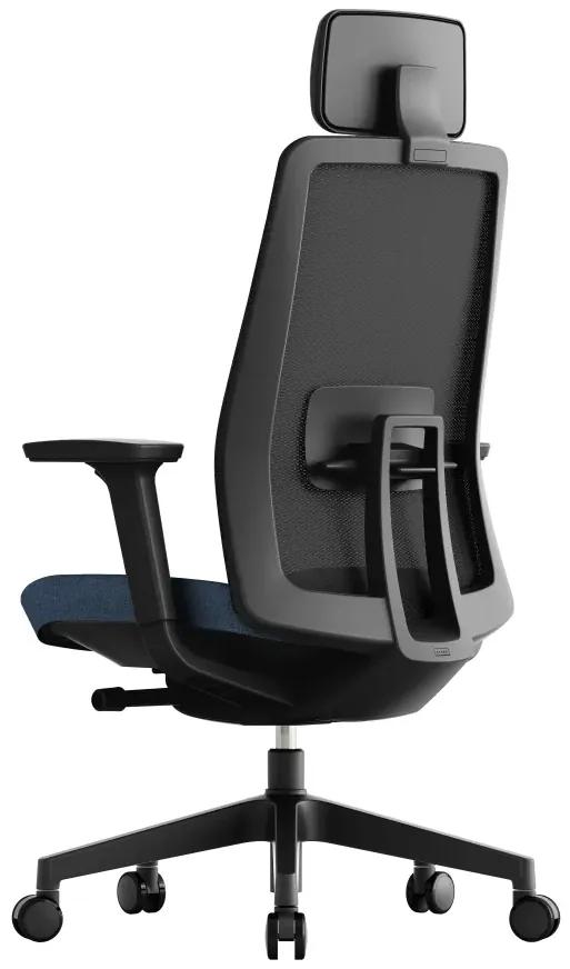 OFFICE MORE -  OFFICE MORE Kancelárska stolička K10 BLACK modrá