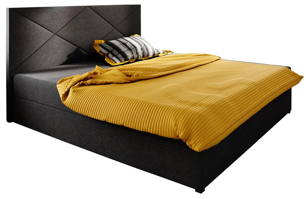 Manželská posteľ  Boxspring 140 cm Fade 4 (čierna) (s matracom a úložným priestorom). Akcia -20%. Vlastná spoľahlivá doprava až k Vám domov. 1046517