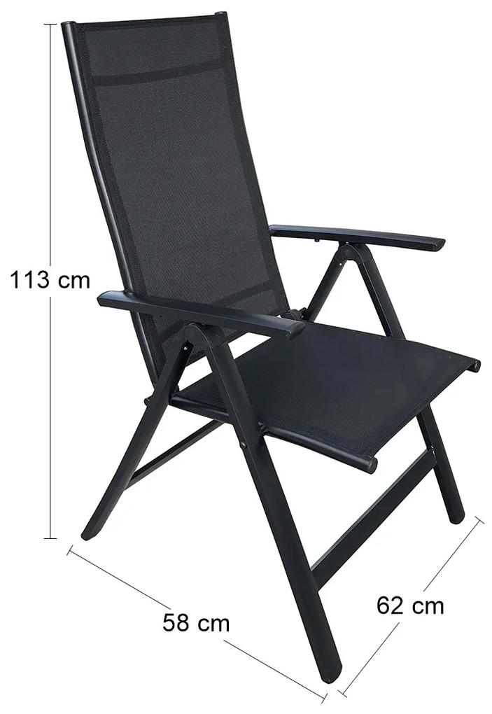 Záhradná stolička Matera - čierna