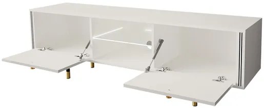 TV stolík 160 Wiastan 01 s LED osvetlením, Farba: čierna / čierny lesk