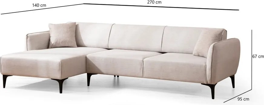 Biela rohová pohovka Belissimo, ľavý roh – Balcab Home