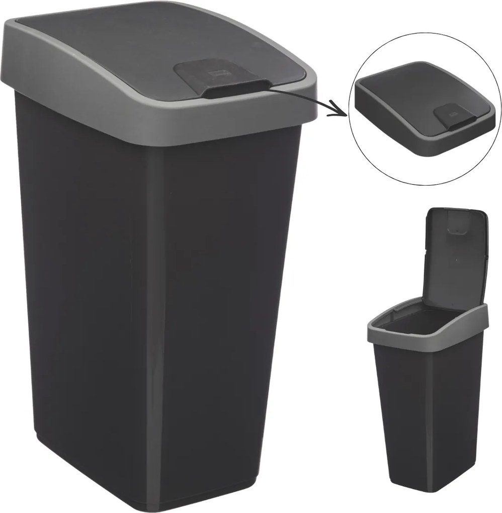 Odpadkový koš FLIX 25 L antracitový