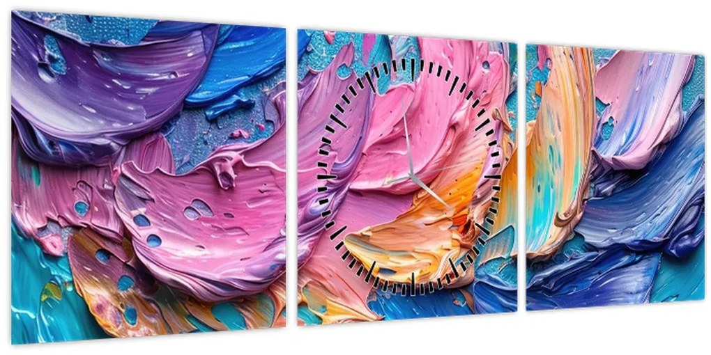 Obraz - Olejomaľba (s hodinami) (90x30 cm)