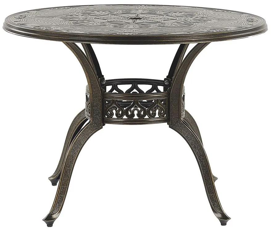 Okrúhly záhradný stôl ⌀ 100 cm hnedý SAPRI Beliani