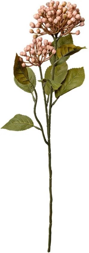 Dekorácia svetlo ružová umelá kvetina puky hortenzie - 8*7*53 cm