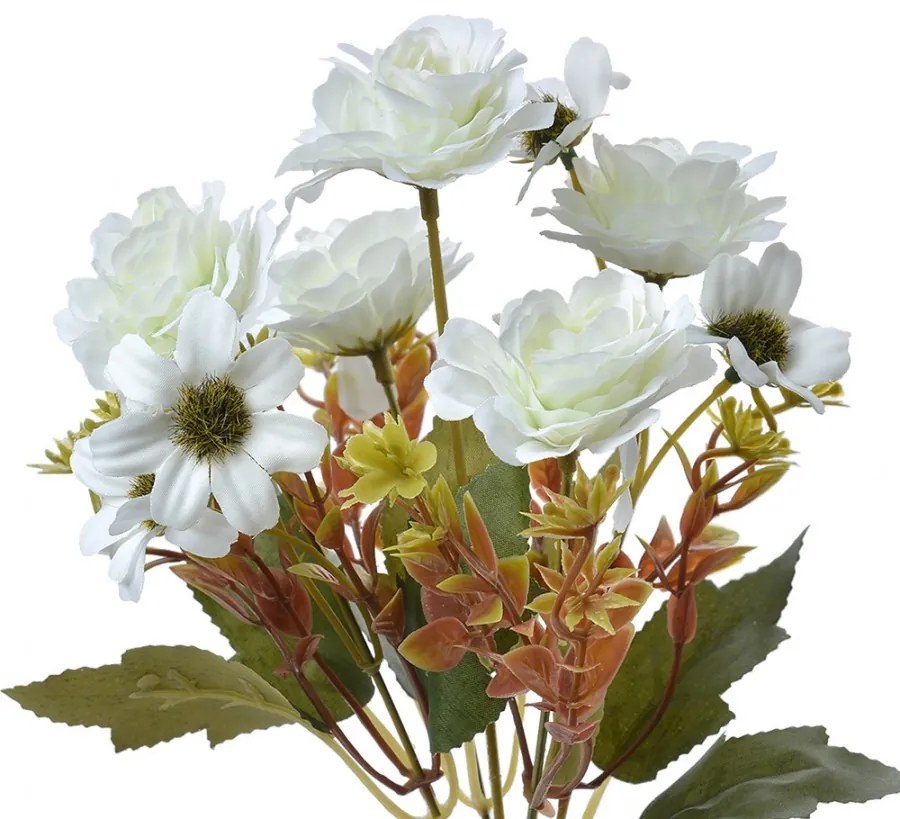 Dekorácia umelý kvet s bielymi kvetmi - 15*10*30 cm
