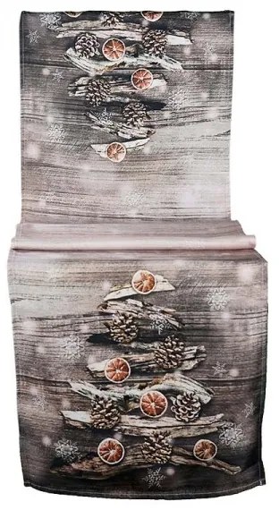 Vianočný obrus s prírodnými dekoráciami 40x180 cm