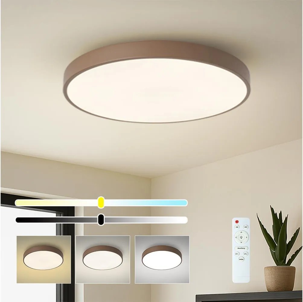 Brilagi - LED stmievateľné stropné svietidlo POOL LED/60W/230V 3000-6000K 60 cm hnedé + diaľkové ovládanie
