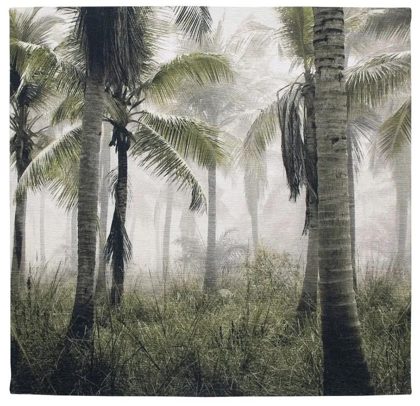 Nástenný zamatový panel s palmami Palm green - 45 * 45 * 1cm