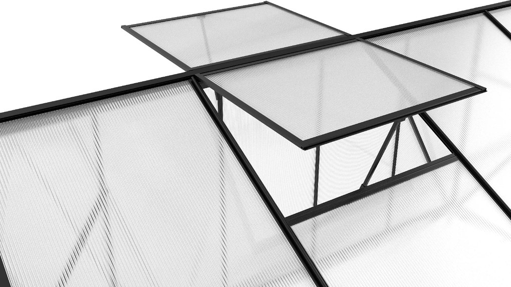 Skleník so základňou BestBerg BBGH‑1006B / 5,95 m² / 313 × 190 × 194 cm / čierna