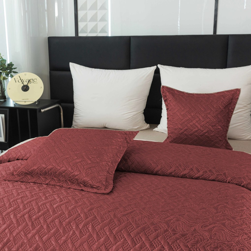Prehoz na posteľ WICKER vínový Rozmer: 170 x 210 cm