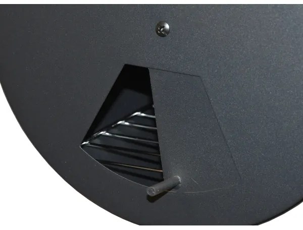 Gril na drevené uhlie s údiarňou čierna/drevo