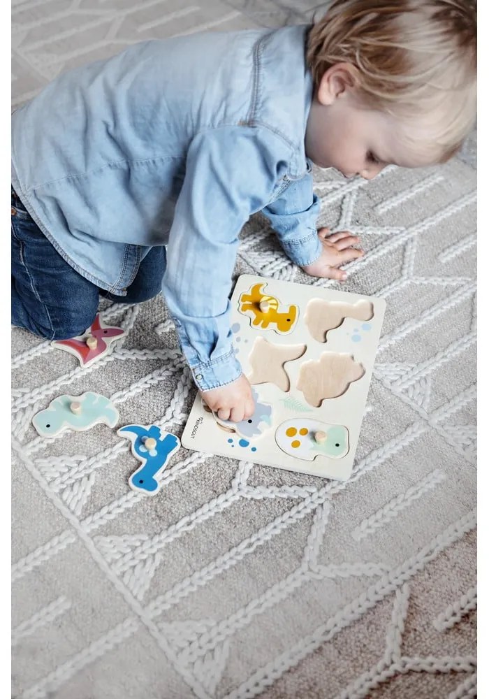 Drevené vkladacie puzzle (počet dielikov 6) Dinosaurs – Kindsgut