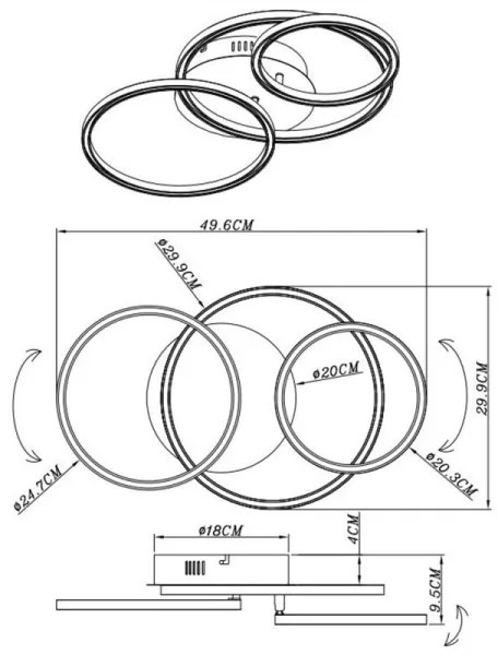 Globo 67233-30S - LED Stropné svietidlo KENDY LED/30W/230V