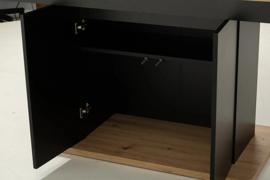 Jídelní rozkládací stůl Mons 140/210 cm dub Artisan/černý