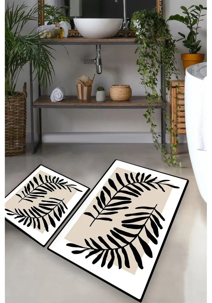 Béžové kúpeľňové predložky v súprave 2 ks 60x100 cm Casting – Foutastic