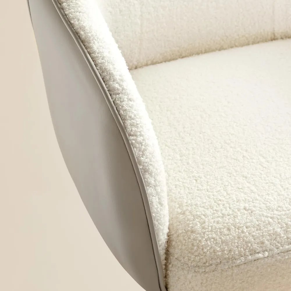 Kancelárska stolička SABINA, max. 110kg, biela/béžová SongmicsHome