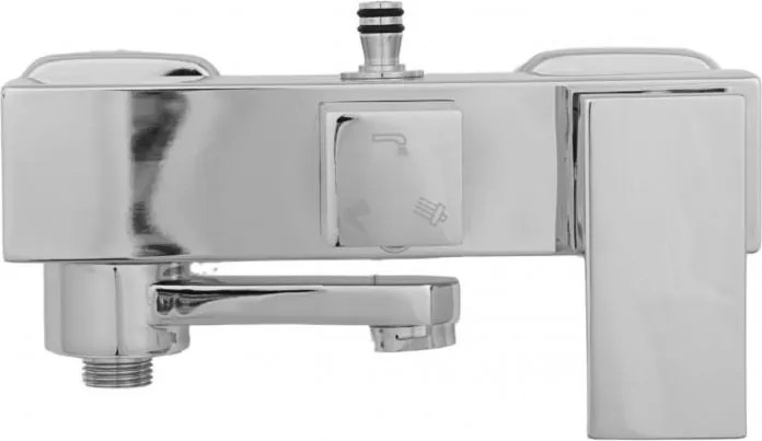 Erga Cube, sprchová batéria s vaňovým výtokom a horným pripojením sprchového stĺpu, 150 mm, chrómová, ERG-YKA-BW.CB-CHR