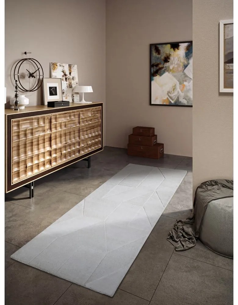 Krémovobiely ručne tkaný vlnený behúň 80x250 cm Ursule – Villeroy&Boch