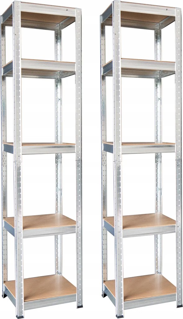 CH Sada dvoch 5- policových kovových úložných regálov Tosca VII. 180 x 40 x 40 cm