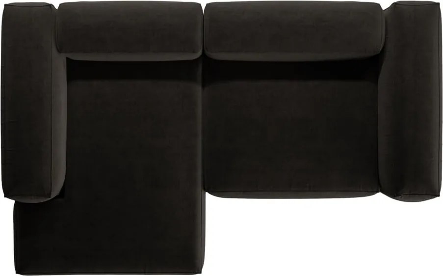 Čierna rohová pohovka (ľavý roh/s leňoškou) Bergamo – Cosmopolitan Design