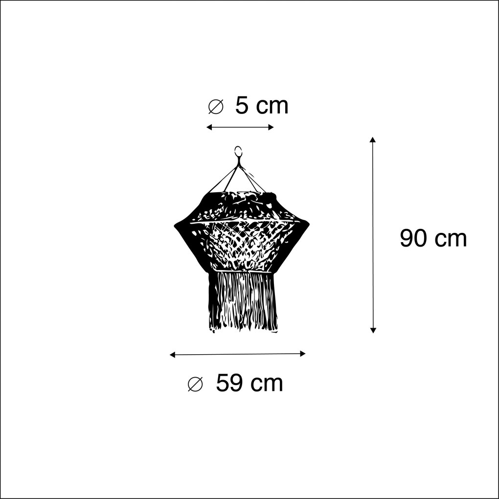 Macrame tienidlo prírodné 90 cm