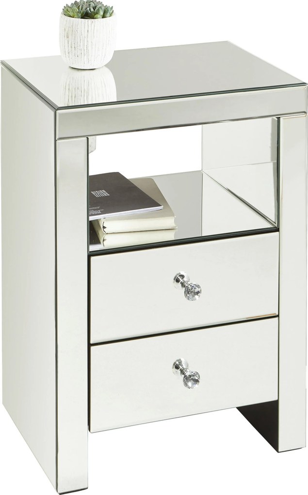 XXXLutz NOČNÝ STOLÍK, strieborná, 46/66/35,5 cm Xora - Nočné stolíky - 001047012701