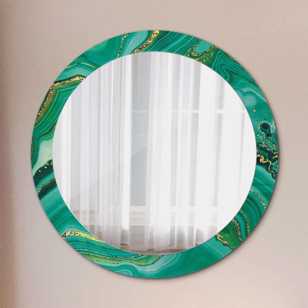 Okrúhle ozdobné zrkadlo Mramor z achátu fi 80 cm