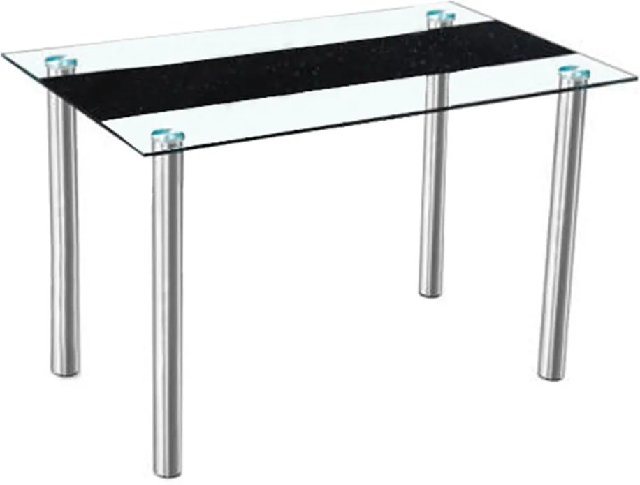 Jedálenský stôl, oceľ/sklo, ESTER