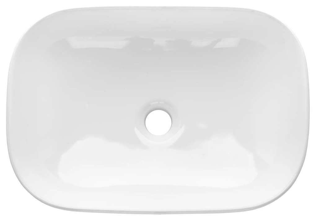 Invena Vitoria, keramické umývadlo na dosku 455x320x135 mm, biela lesklá, INV-CE-48-001-W
