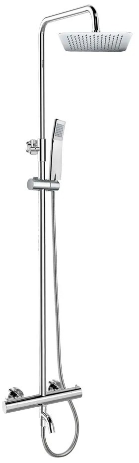 Mereo Mereo, Termostatická vaňová batéria s hlavovou hranatou sprchou, MER-CB60101TSD