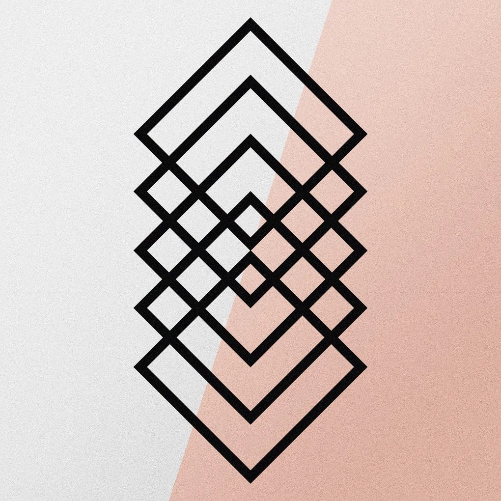 Geometrická čierna nástenná kovová dekorácia