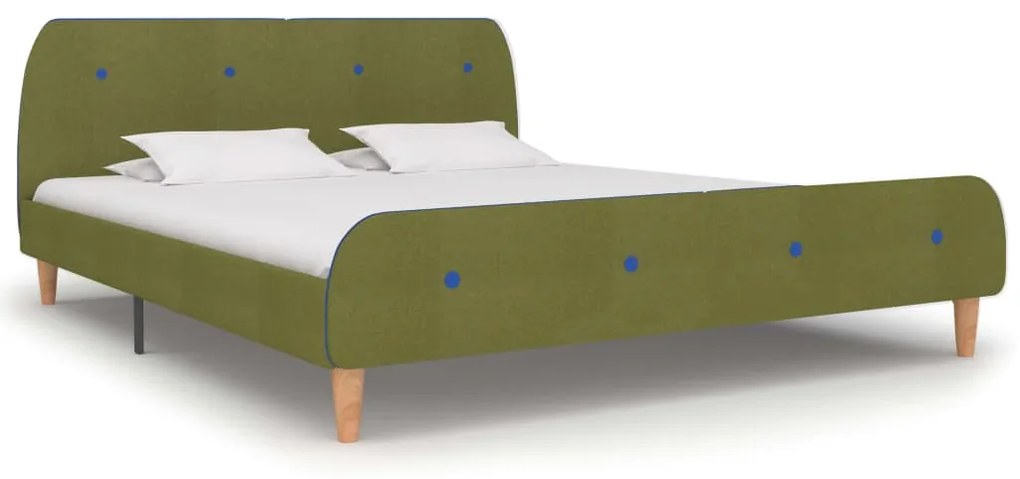 vidaXL Rám postele zelený 160x200 cm látkový
