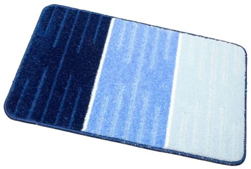 Sada kúpeľňových koberčekov COMO modrá / krémová, pruhy