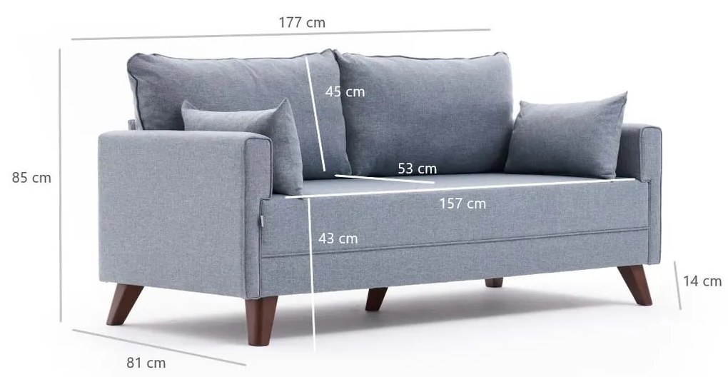 Dvojmiestna pohovka Bella Soft 177 × 85 × 81 cm