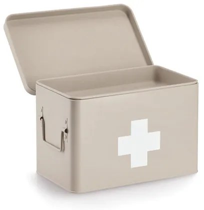 Lekárnička, kovový box na lieky, 2v1, béžová, MEDICINE XL 32x20x20