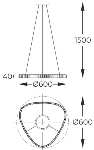 Zuma Line MD3169-1-3GT - LED Luster na lanku ATHESA LED/25W/230V 2700-6000K + DO