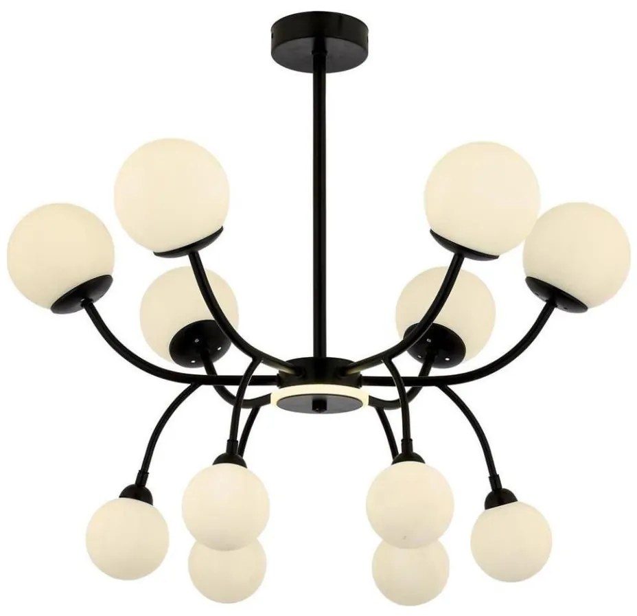 Luster na tyči DAISY 12xG9/10W/230V, čierny