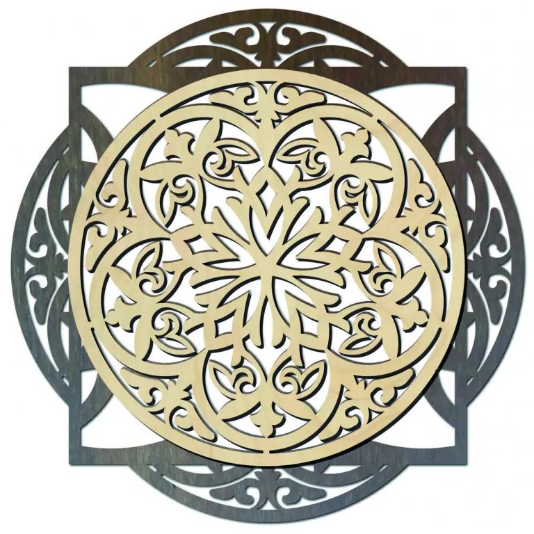 Drevený dekoratívny obraz s elegantným vzorom - mandala I SENTOP PR0304