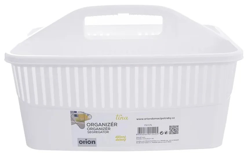 Orion Organizér na čistiace potreby, delený košík, biely TINA, 30 x 23 x 17 cm